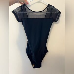 Black Eleve custom leotard mesh front and back size M